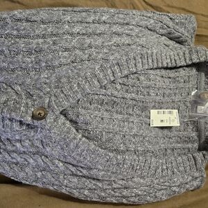 Aeropostale Heather Gray Cable Knit Cardigan with pockets